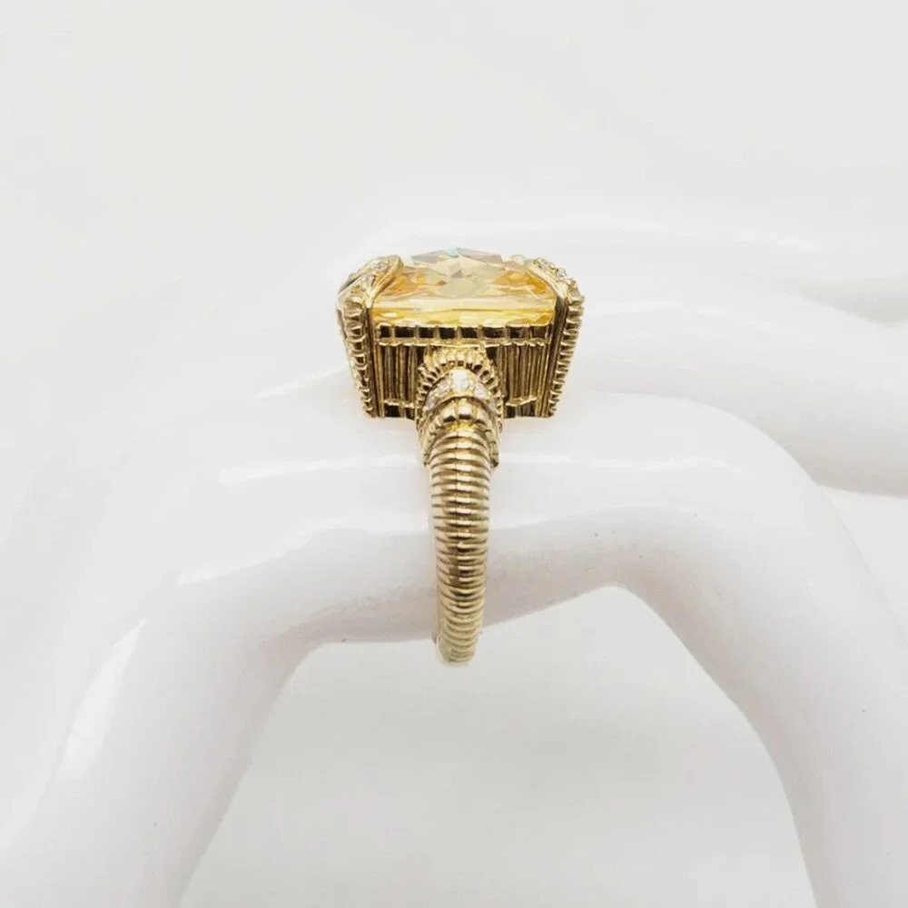 20ct FANCY CUT Citrine Diamond 18k Yellow Gold Ring